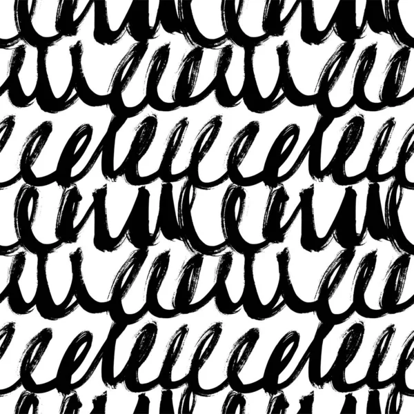 Swirled grunge lines vector seamless pattern. — Stock Vector