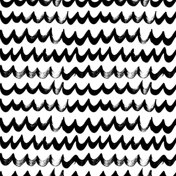 Rippled wavy grunge lines vector seamless pattern. — Stock Vector
