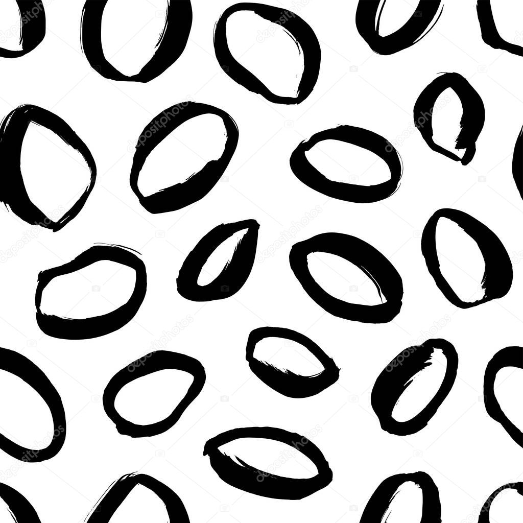 Polka dot grunge seamless vector pattern. 