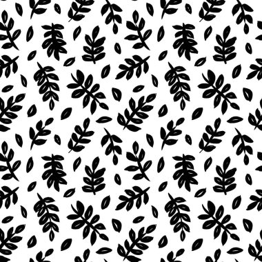 Yapraklar ve dallar vektörsüz desen. 