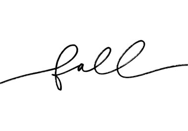 Sonbahar mürekkep doğrusal vektör harfleri.