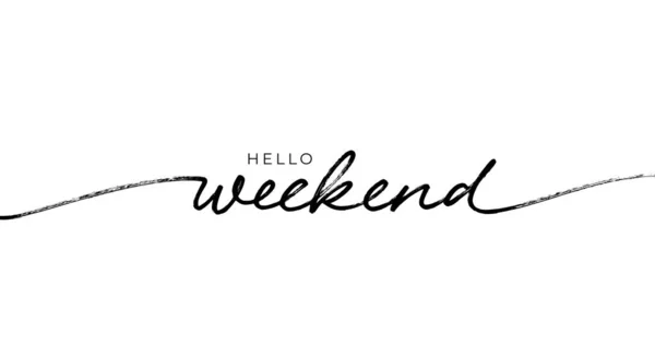 Hello Weekend hand written lettering. — Stock Vector