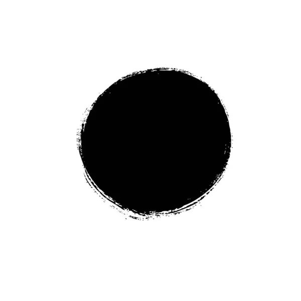 Fekete festékvektor kör. Kézzel festett tinta paca. — Stock Vector