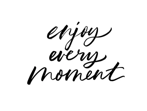 Enjoy every moment ink brush vector lettering. — Stock Vector
