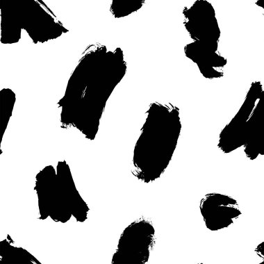 Mürekkep fırçası lekeleri vektörsüz desen. 