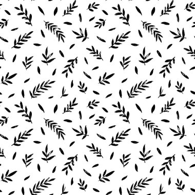 Yapraklar ve dallar vektörsüz desen. 