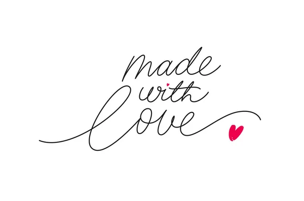 Made with love lettering with heart symbol. — Stock Illustration Made with love lettering with heart symbol. Royalty Free Stock Illustrations