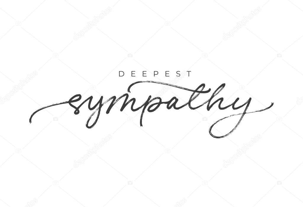 With sympathy hand drawn vector calligraphy.