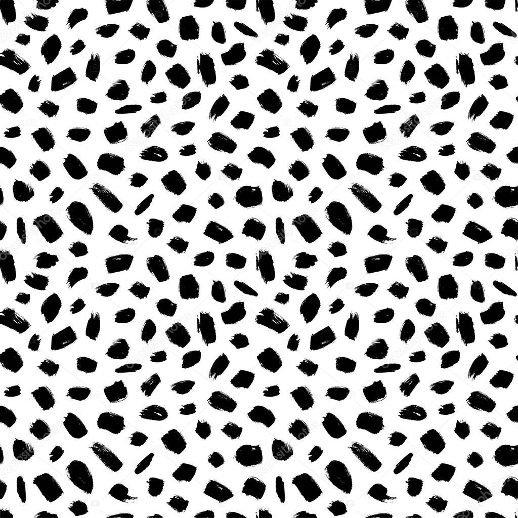 Grunge spots hand drawn vector seamless pattern. 