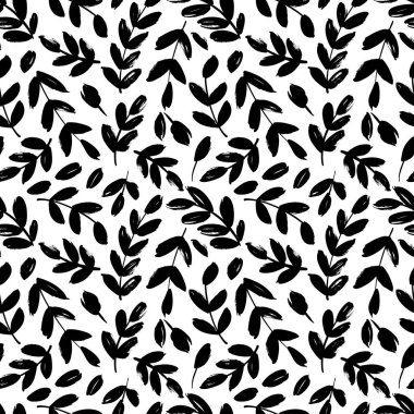 Yapraklar ve dallar vektörsüz desen. 