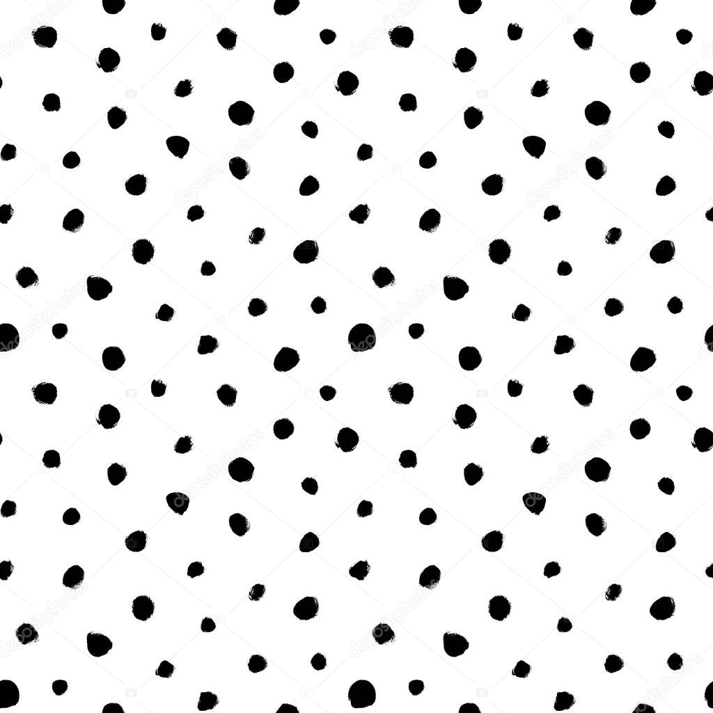 Grunge spots hand drawn vector seamless pattern