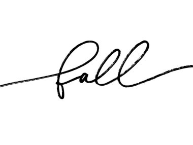 Sonbahar mürekkep fırçası kalem vektörü harfleri. 