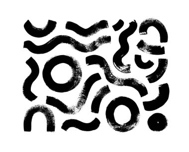 Siyah boya fırçası vuruşları vektör koleksiyonu. 