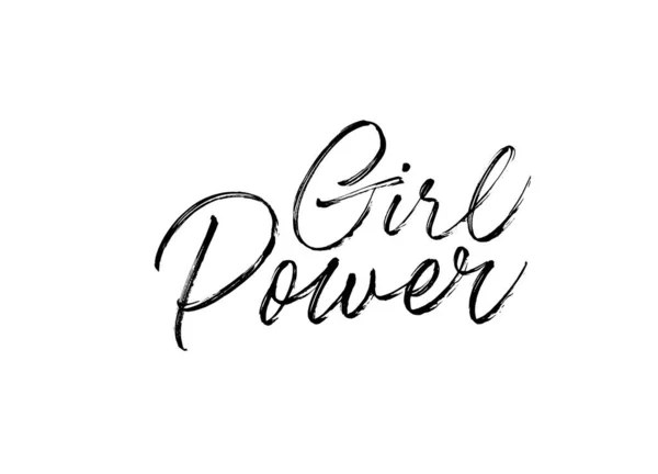 Girl Power Tinte Stift Vektor Schriftzug — Stockvektor