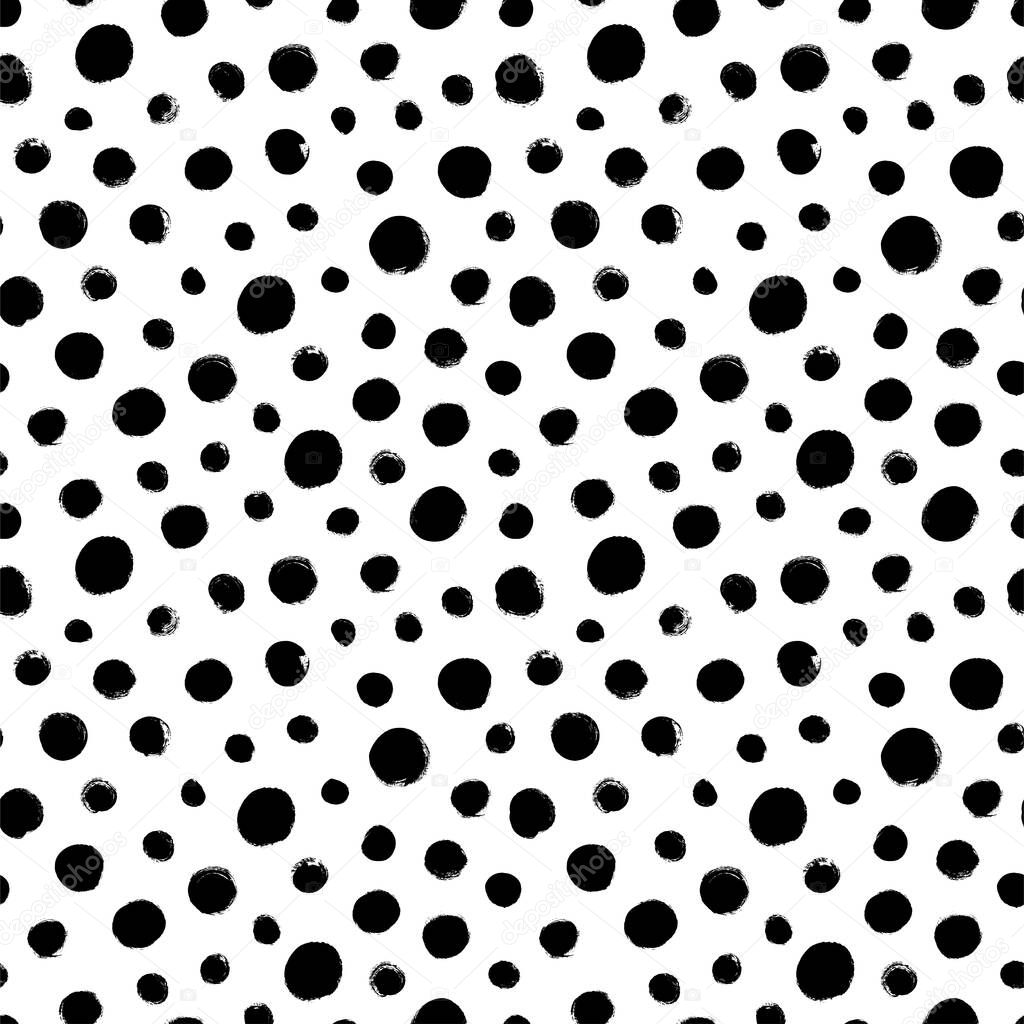 Polka dot grunge seamless vector pattern. 