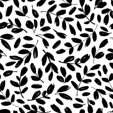 Yapraklar ve dallar vektörsüz desen. 