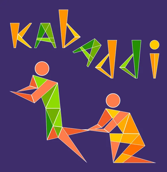 Kabaddi oynayan sporcu kavramını. Yaratıcı poster veya kabaddi oyuncular ile Banner tasarımı.