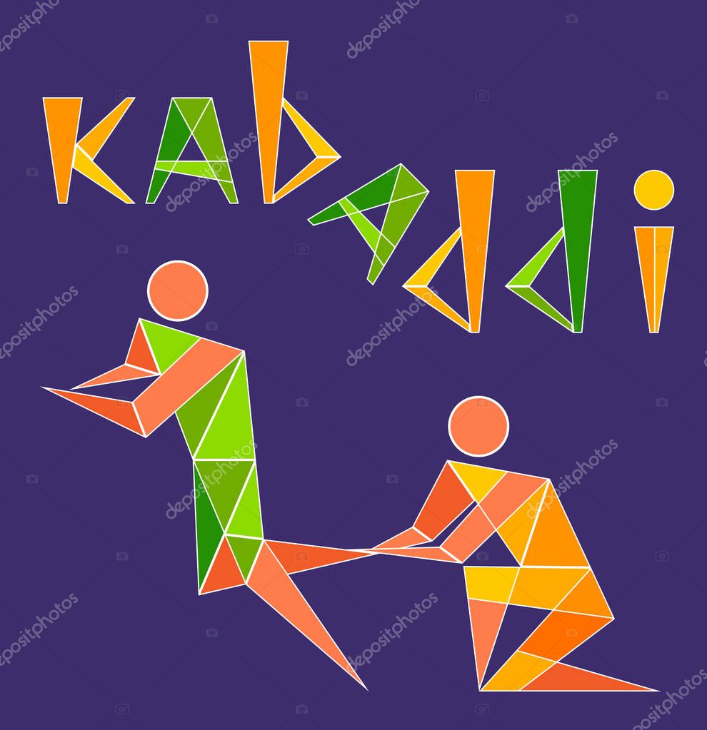 Concept of sportsman playing Kabaddi. Creative poster or Banner design with playing kabaddi players.