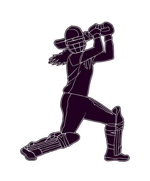 Mulheres de críquete 4 Ilustrações De Stock Royalty-Free