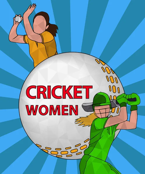 Cricket vrouwen poster 3 — Stockvector