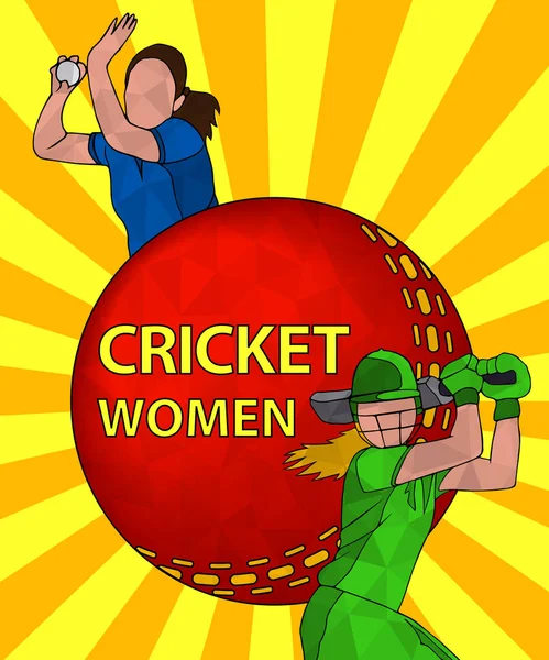 Cartaz de mulheres de críquete 6 Ilustração De Stock