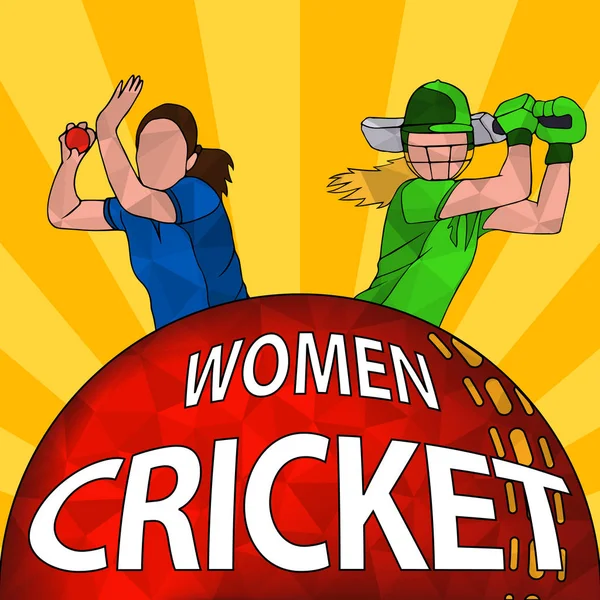 Cricket vrouwen poster — Stockvector