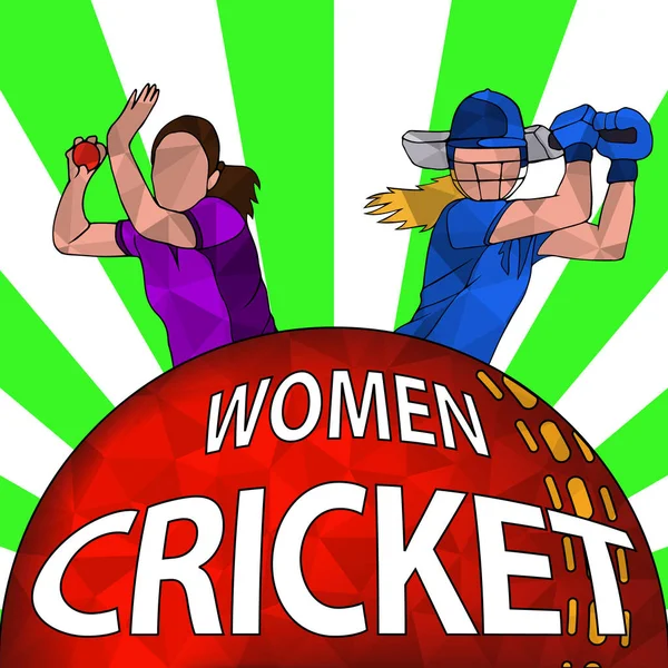 Cricket vrouwen poster — Stockvector