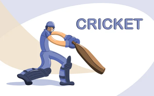 Batedor de críquete plana Ilustrações De Stock Royalty-Free