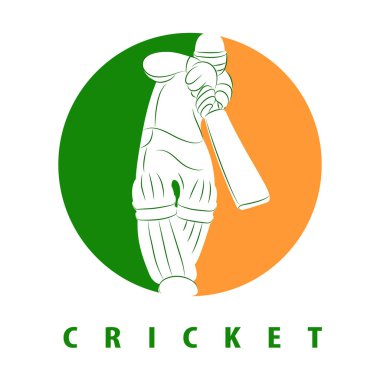 Kriket topa vuran oyuncu düz