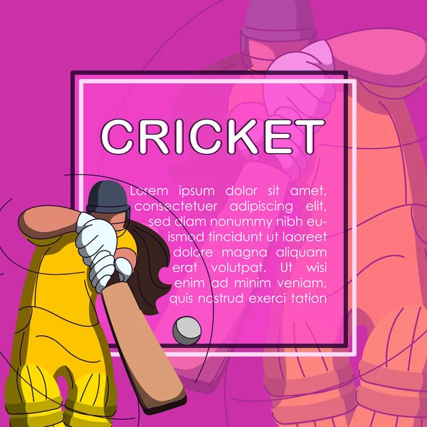 Mulheres de críquete plana —  Vetores de Stock