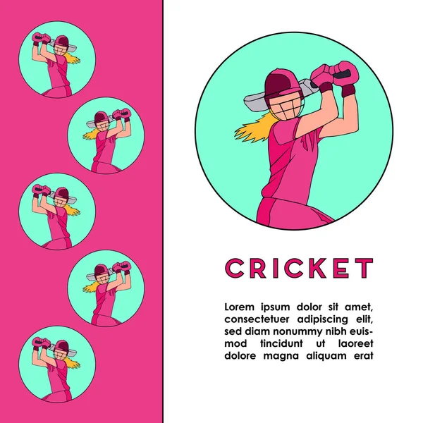 Mulheres de críquete plana —  Vetores de Stock