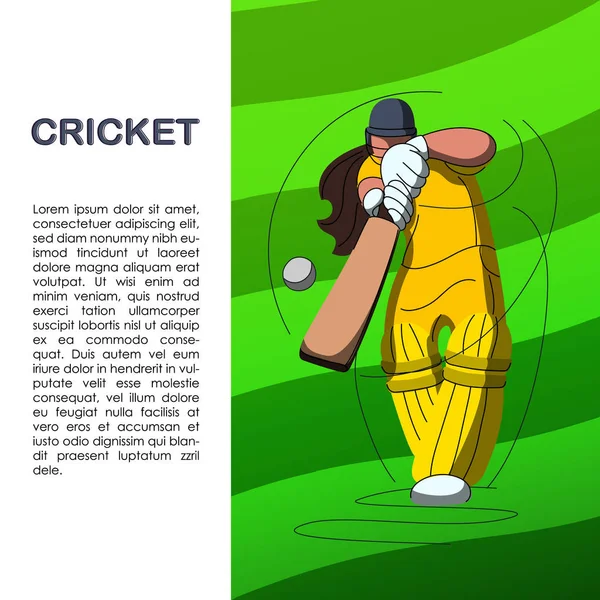 Cricket vrouwen flat — Stockvector