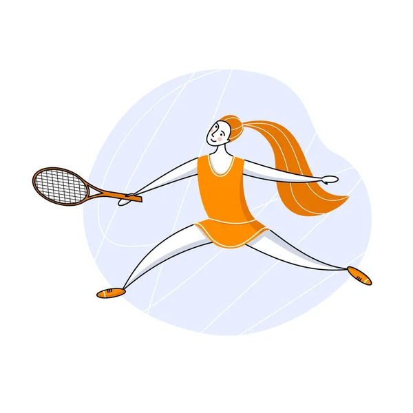 大网球女 — 图库矢量图片