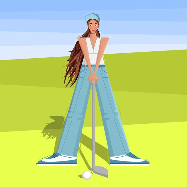 Golfista feminina Ilustração De Stock