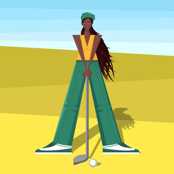 Golfista feminina Vetores De Stock Royalty-Free