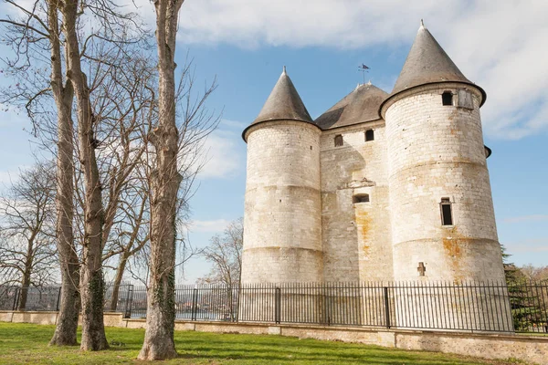 800 Ετών Κάστρο Ιστορικό Chateau Des Tourelles Νορμανδία Γαλλία — Φωτογραφία Αρχείου