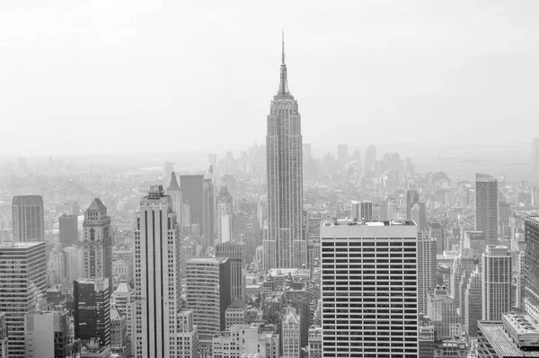 Şehir Merkezinde Merkez Manhattan Yukarıdan Görünümünü Sepya Renkli — Stok fotoğraf