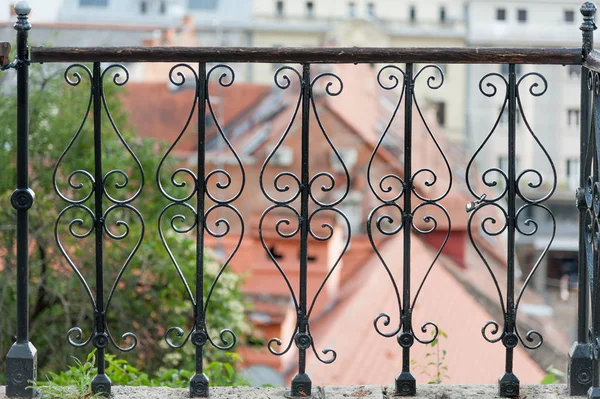 Delicate Ijzeren Hek Gradec Historische Wijk Van Zagreb Kroatië — Stockfoto