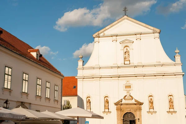 Barokke Stijl Saint Catherine Kerk Historisch Deel Van Zagreb Kroatië — Stockfoto