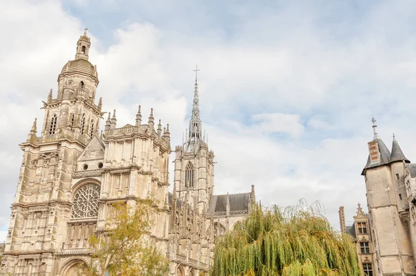 Katedry Gotyckie Katedry Notre Dame Centrum Evreux Normandia Francja — Zdjęcie stockowe