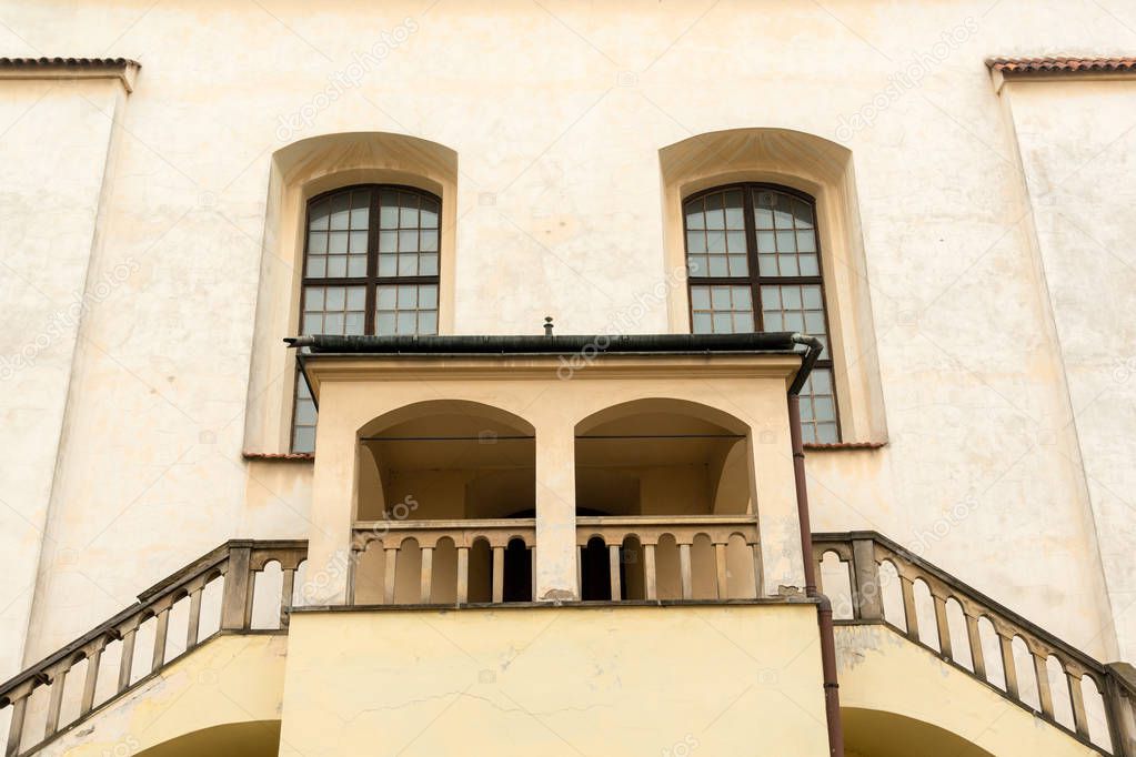 Entrance to medieval Izaak Synagogue in Jewish Kazimierz district of Krakow, Poland