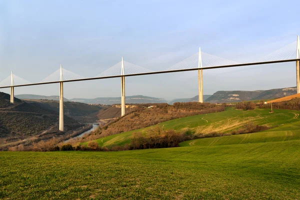 Millau Viaduct Ponte Più Alto Del Mondo Parte Dell Autostrada — Foto Stock