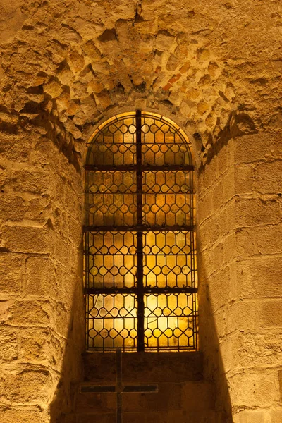 Fenêtre Sur Mur Couloir Intérieur Abbaye Mont Saint Michel Côte — Photo