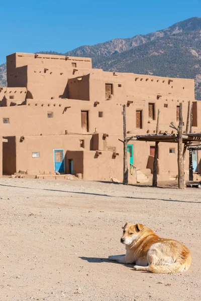 Starożytne Taos Pueblo Native American Rezerwacji Wpisanego Listę Światowego Dziedzictwa — Zdjęcie stockowe