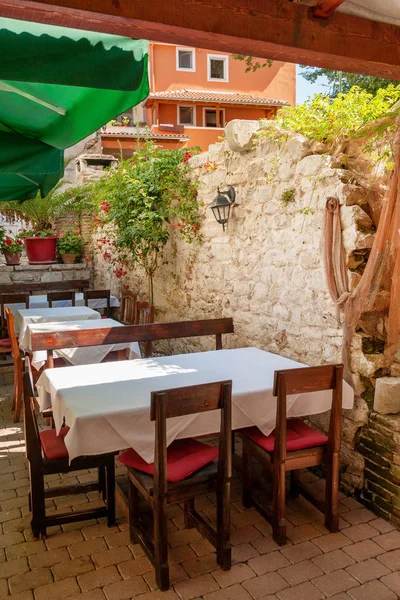 Restaurant Romantique Confortable Dans Partie Historique Zadar Croatie — Photo