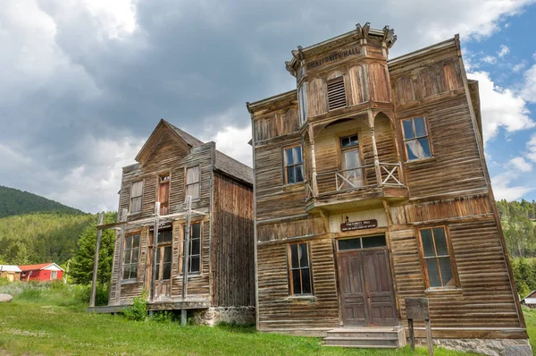 Well Preserved Historic Wooden Buildings Silver Mining Era Elkhorn Ghost — Stock Photo, Image