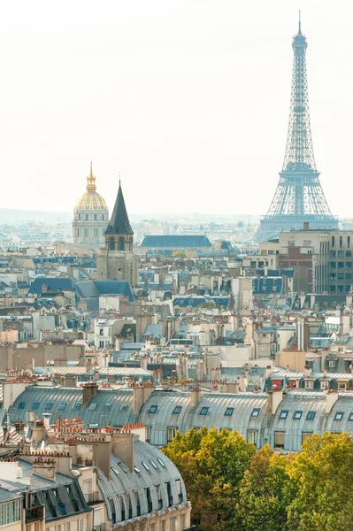 Luchtfoto Van 7Th Arrondissement Met Invalides Dome Eiffel Toren Parijs — Stockfoto