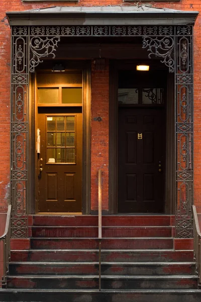 Típico Brownstone Greenwich Village Famoso Barrio Manhattan — Foto de Stock