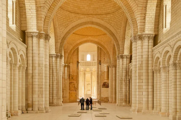 Interior Real Abadía Fontevraud Lugar Enterramiento Enrique Leonor Aquitania Rey — Foto de Stock