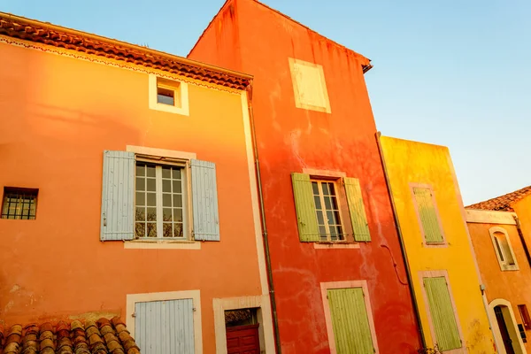 Famous Ochre Colored Houses Roussillon Village Provence Countryside France — Photo